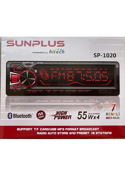 SP-1020 4X55 Watt Bluetooth /usb/sd/radyo Oto Teyp 10304