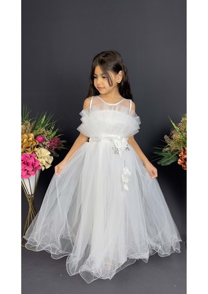 Kız Çocuk Robası Katlı Özel Gün Abiye Elbise MNK0475 fiyatları