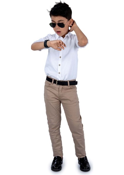 Erkek Çocuk Takım Gömlek ve Pantolon Seti Şık Tasarım 100% Pamuklu MNK0422 fiyatları