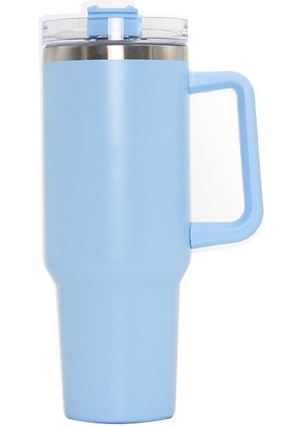 Leopar Baskı Büyük Kapasite 304 Paslanmaz Çelik Saman Vakum Kupası 40OZ T -Araba Kupası (Yurt Dışından)