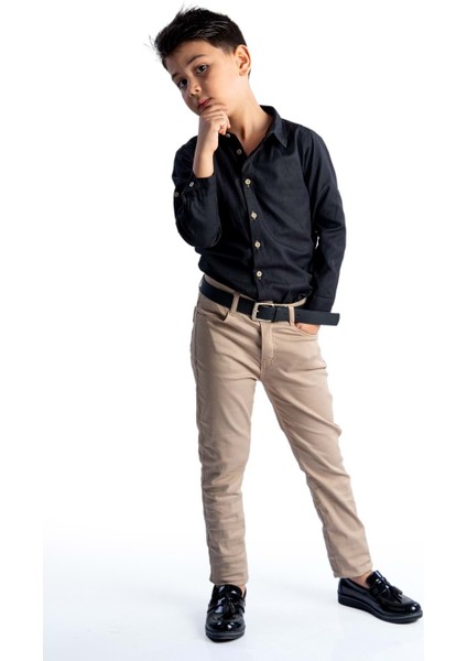 Erkek Çocuk Takım Şık Gömlek ve Pantolon Kombin 100% Pamuk MNK0422 fiyatları