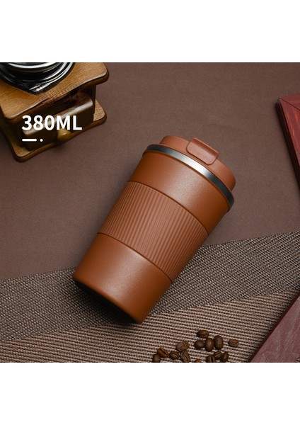 380ML Paslanmaz Çelik Çift Duvar Vakum Kahve Kahve Açık Boş Zaman Portatif Araba Kupası (Yurt Dışından)