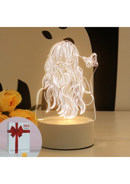 Güzel You 3D Gece Işık Yaratıcı Hediye Başucu Lamba Masa Çocuk Atmosfer Hafif Hediye (Yurt Dışından)