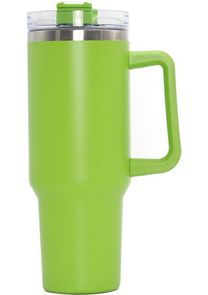 Leopar Baskı Büyük Kapasite 304 Paslanmaz Çelik Saman Vakum Kupası 40OZ T -Araba Kupası (Yurt Dışından)