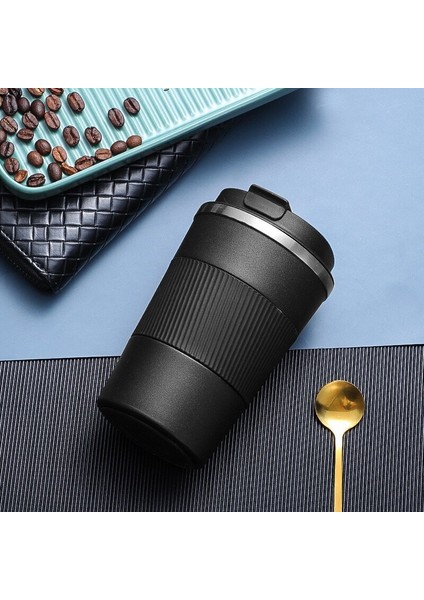 380ML Paslanmaz Çelik Çift Duvar Vakum Kahve Kahve Açık Boş Zaman Portatif Araba Kupası (Yurt Dışından)