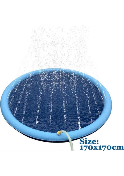 190X190CM Büyük Köpek Sprinkler Mat Oyun Soğutma Mat Pet Yüzme Havuzu Şişirilebilir Mat (Yurt Dışından)