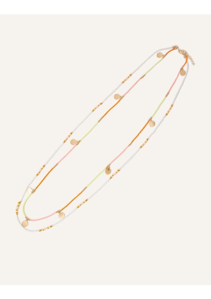 Boncuk ve Disk Katmanlı Uzun Kolye fiyatları