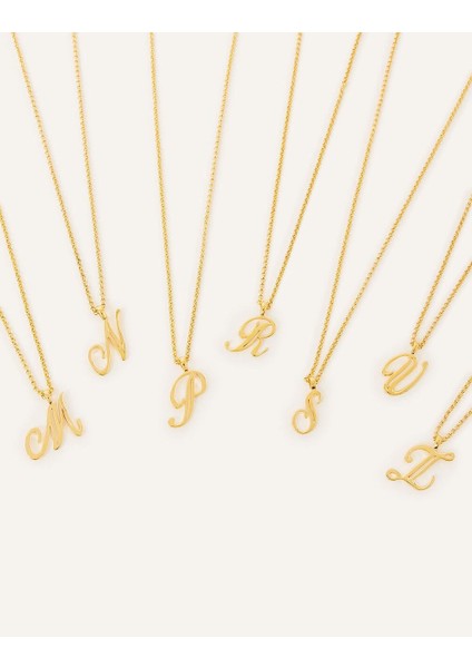 14 Ayar Altın ​​kaplama Harfli Sarkıt Kolye Gold indirimleri