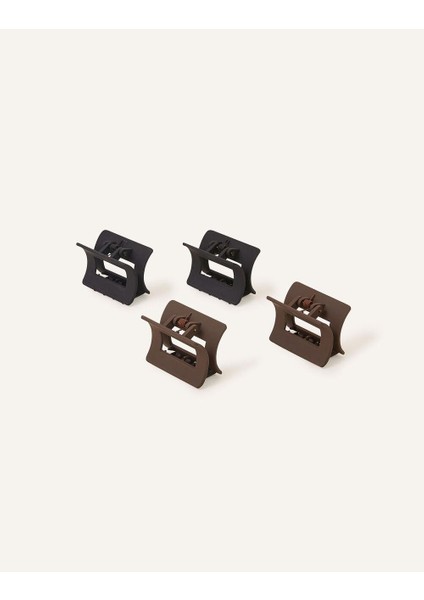 Mat Kare Kıskaçlı Saç Tokası 4'lü Paket Siyah fiyatları