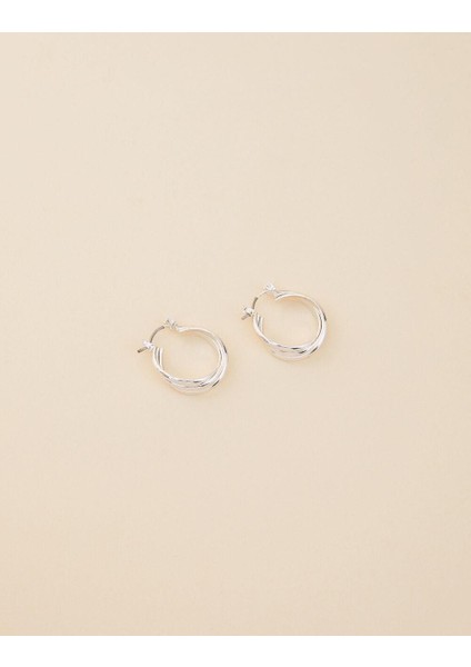 Twisted Halka Küpe Silver