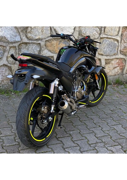 4 Parçalı Kesikli Tasarımlı Floresan Sarı Jant Şeridi Sticker modelleri