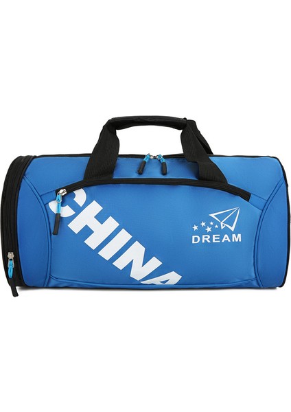 Spor Fitness Çantası Erkekler ve Kadınlar Yüzme Çantası Mektup Baskı Büyük Kapasiteli Seyahat Çantası (Yurt Dışından)