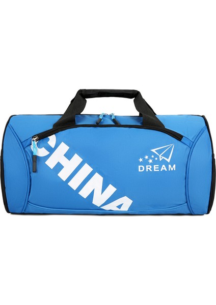 Spor Fitness Çantası Erkekler ve Kadınlar Yüzme Çantası Mektup Baskı Büyük Kapasiteli Seyahat Çantası (Yurt Dışından)