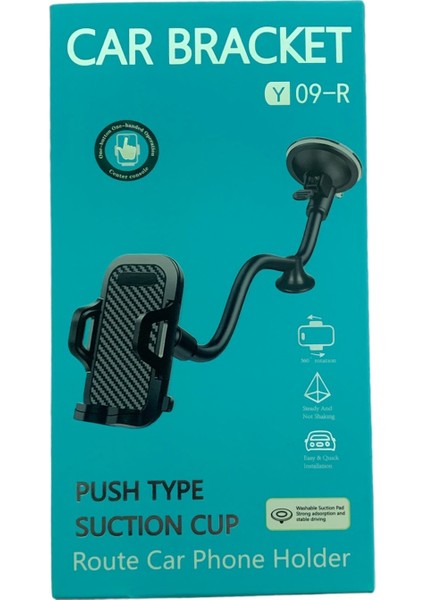 Y09-R Flexible Ekstra Güçlü Akrobat 360° Dönebilen Araç Içi Telefon Tutucu