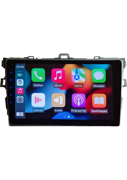 Toyota 2007-2013 Corolla Android Kablosuz Carplay Navigasyon Multimedya 9 Inch Ekran 2 GB Ram 32 GB Rom