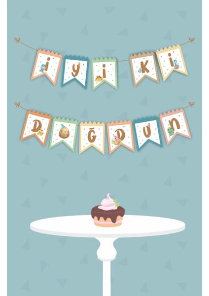 Baby Dinozor Temalı Büyük Banner *kalın Kağıt 150CM