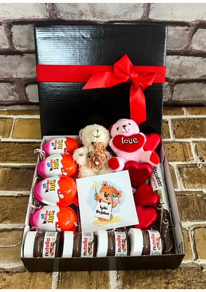 Sevgiliye Dogum Gunu Hediyesi - Nutella - Kinder Joy - Ayıcıklar - Kalp Çikolatalar