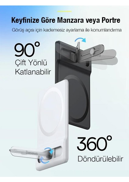 0.4mm Ultra Ince Iphone 12, 13, 14 Serisi Için Magsafeli Telefon Tutucu, Ayarlanabilir Stand