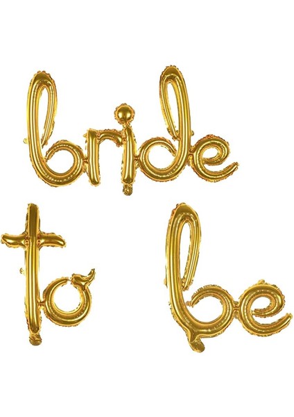 El Yazısı Dizayn Bride To Be Yazılı Folyo Balon Set Gold Renk 45 x 27 cm fiyatları