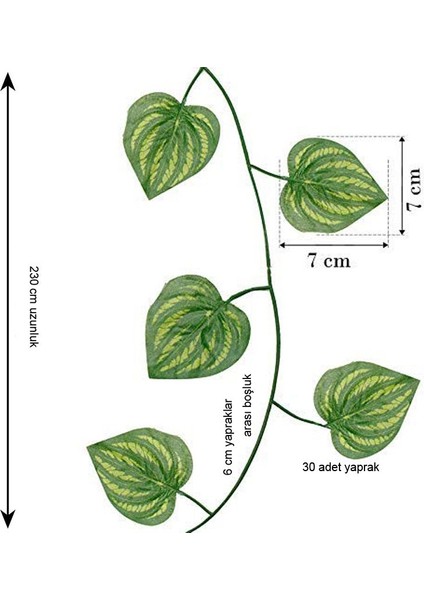 Hawaian Tema Yapay Money Plant Para Çiçeği Bitkisi Dekor Süsü 230 cm Yeşil Renk 6 Adet