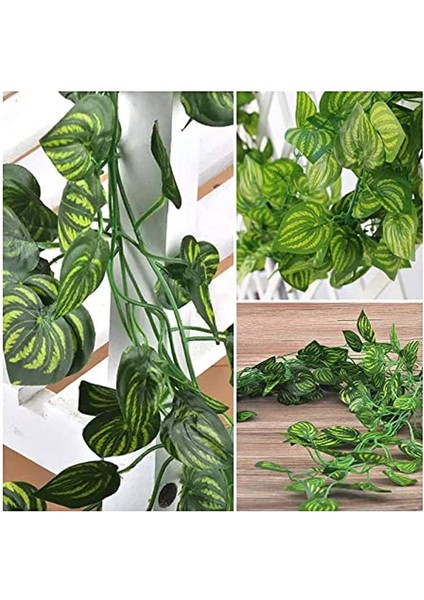 Hawaian Tema Yapay Money Plant Para Çiçeği Bitkisi Dekor Süsü 230 cm Yeşil Renk 6 Adet