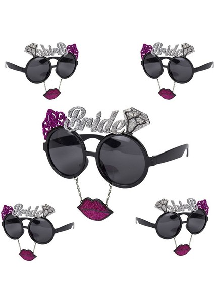 Bekarlığa Veda Tek Taş Yüzük Konsept Bride To Be Parti Gözlüğü Dudaklı 5 Adet