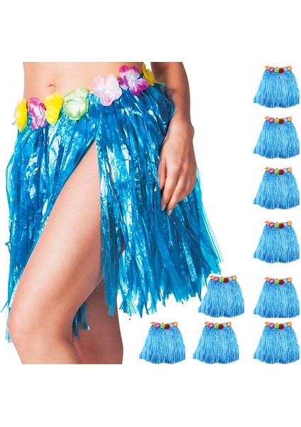 Yetişkin Çocuk Uyumlu Hawaii Eteği Mavi Renk 40 cm 10 Adet
