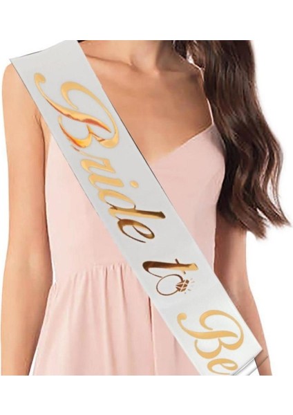 Bride To Be Gold Yazılı Beyaz Kuşak
