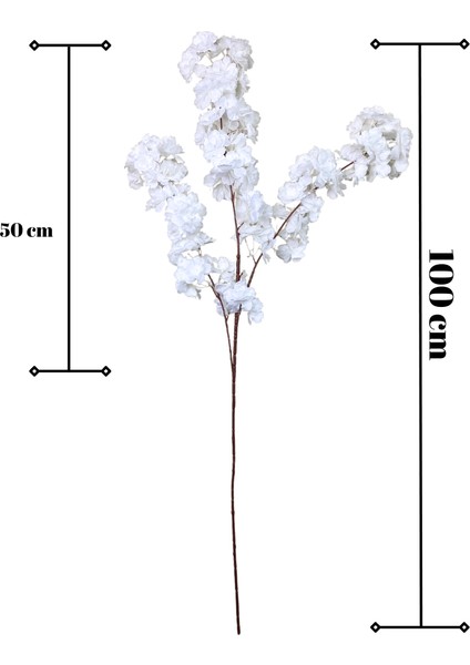 Yapay Lüx Beyaz Bahar Dalı 100 cm