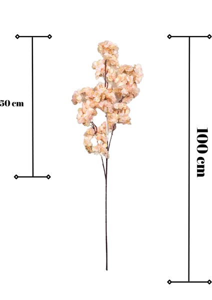 Yapay Lüx Somon Renk Bahar Dalı 100 cm