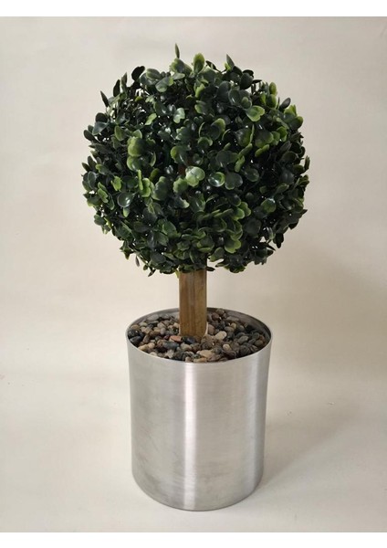 Yapay Çiçek Şimşir Top Metal Saksıda 35 cm fiyatları