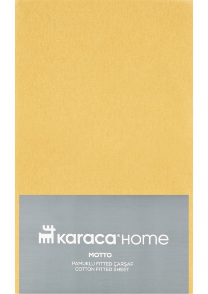 Motto Penye Fitted Tek Kişilik Çarşaf 100 x 200+30 cm Hardal