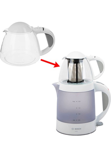 Bosch, TTA2201 Çay Makinesi için Demlik Sürahi ( filtre ve kapak hariç)