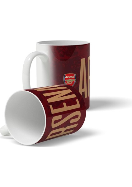 Arsenal Takımı Bordo Baskılı Kupa Bardak