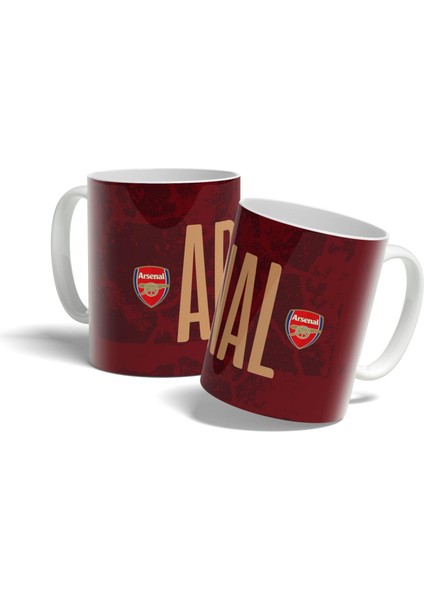 Arsenal Takımı Bordo Baskılı Kupa Bardak