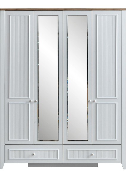 Yalı Modern 4 Kapaklı Aynalı Elbise Dolabı 165*60*211
