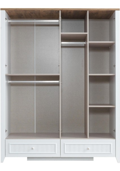 Yalı Modern 4 Kapaklı Aynalı Elbise Dolabı 165*60*211