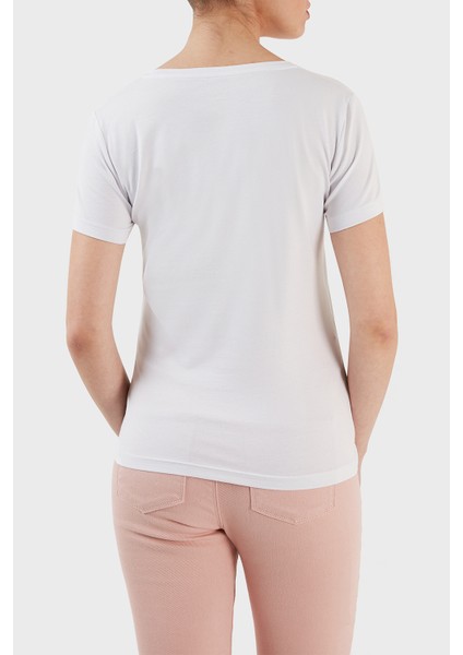 Pamuklu Regular Fit Bisiklet Yaka T Shirt Bayan T Shirt 3RTT05 Tjdzz 0193 fırsatları