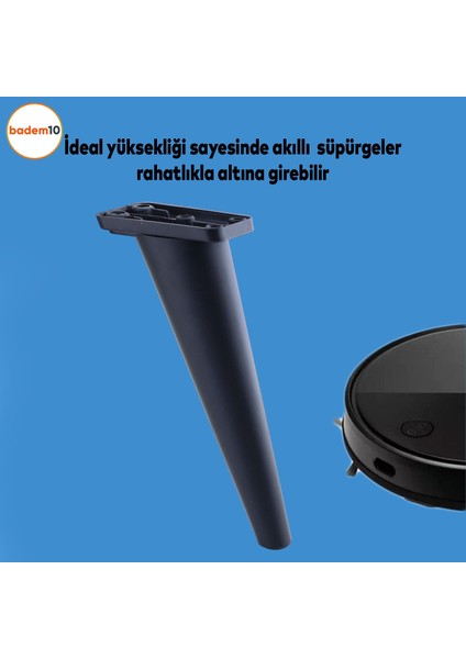 Regnum Lüks Mobilya Kanepe Sehpa Tv Ünitesi Koltuk Ayağı 24 cm Siyah Baza Ayak