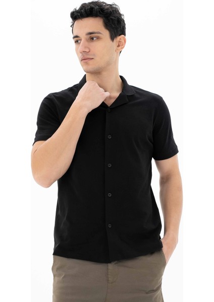 Erkek % 100 Pamuk Penye Pike Regular Fit Polo Yaka Gömlek Y25374351101 fırsatları