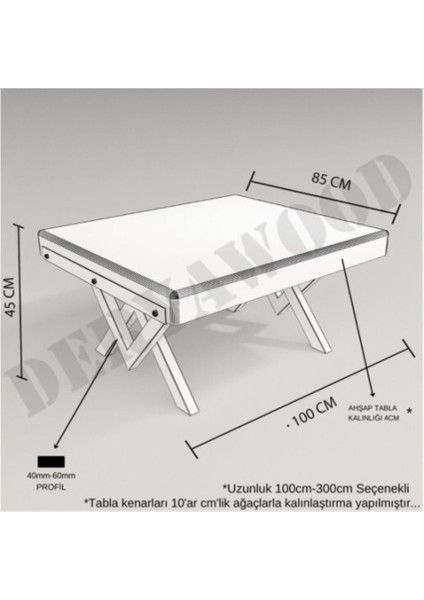 Masif Ahşap Walnut Orta Sehpa 90*90  cm