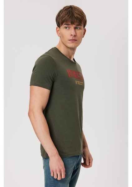 Real Erkek O Yaka T-Shirt Haki modelleri