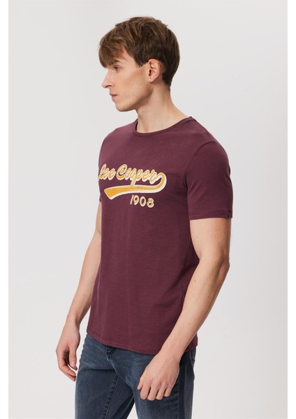 Hardy Erkek O Yaka T-Shirt Mürdüm modelleri