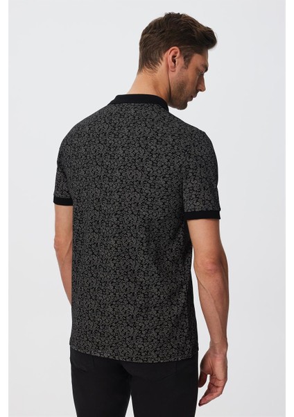 Jaquard Erkek Polo Yaka T-Shirt Siyah indirimleri