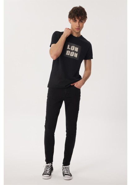 Michael Erkek %100 Pamuk O Yaka T-Shirt Siyah