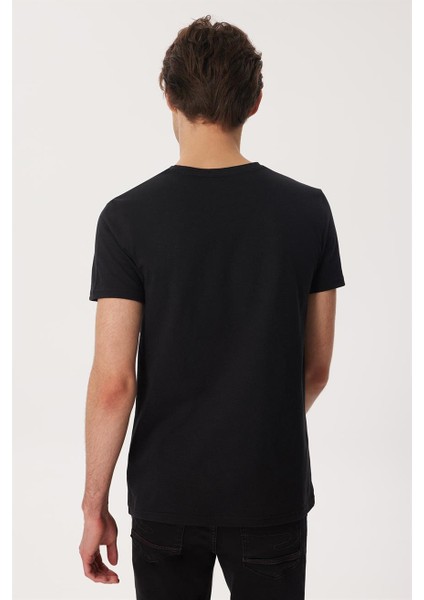 Michael Erkek %100 Pamuk O Yaka T-Shirt Siyah modelleri
