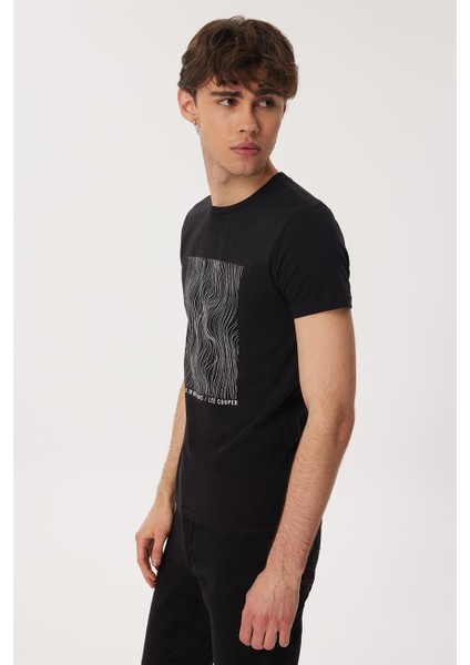 Charles Erkek O Yaka T-Shirt Siyah modelleri