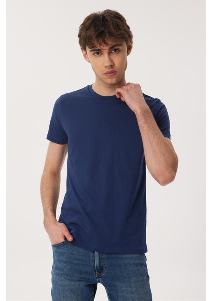 Wıllıam Erkek O Yaka T-Shirt Lacivert modelleri