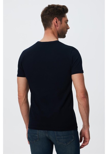 Lee Cooper Twıngos 2 Erkek Pike O Yaka T-Shirt Lacivert