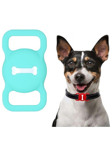 Şok Geçirmez Anti-Çizik Silikon Kasa Koruyucu Kapak, Stil: Bones, Model: Airtag (Teal) Için (Yurt Dışından)